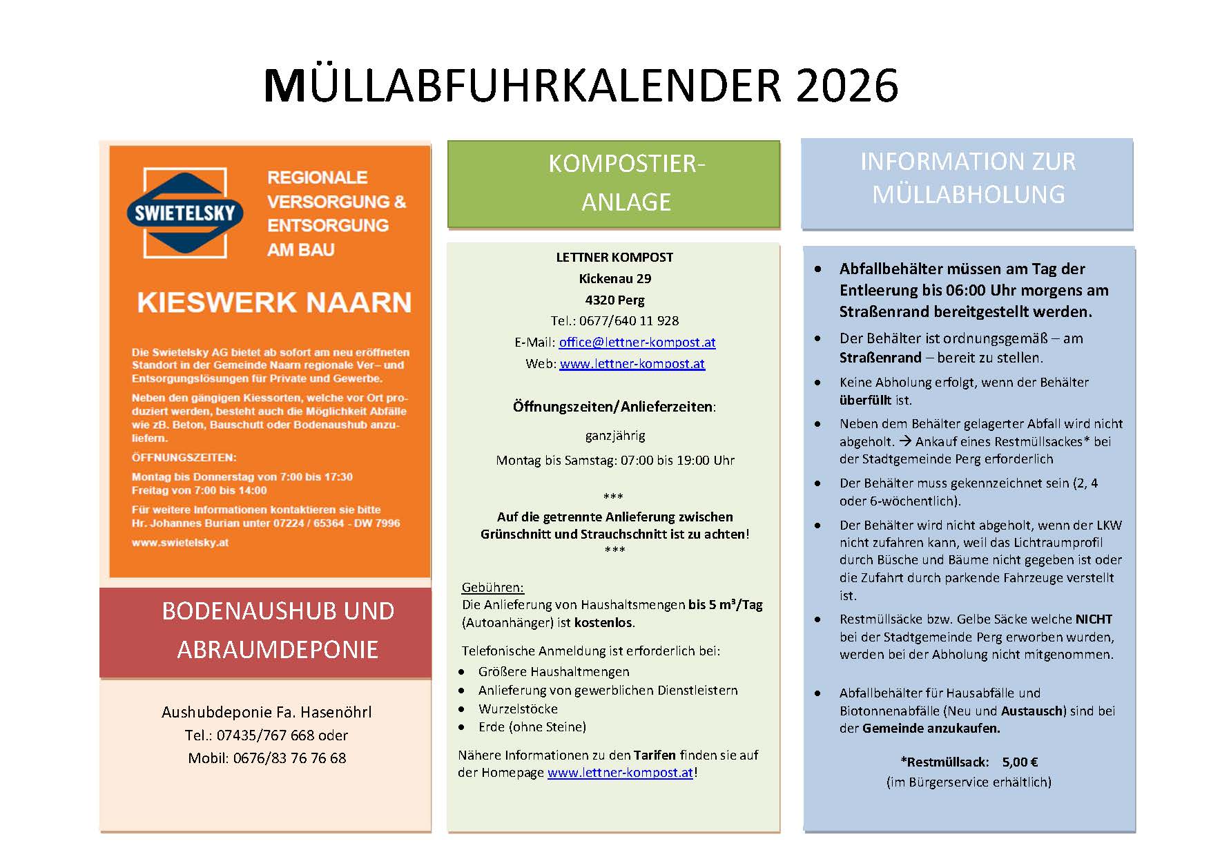 2026 Rückseite Müllkalender